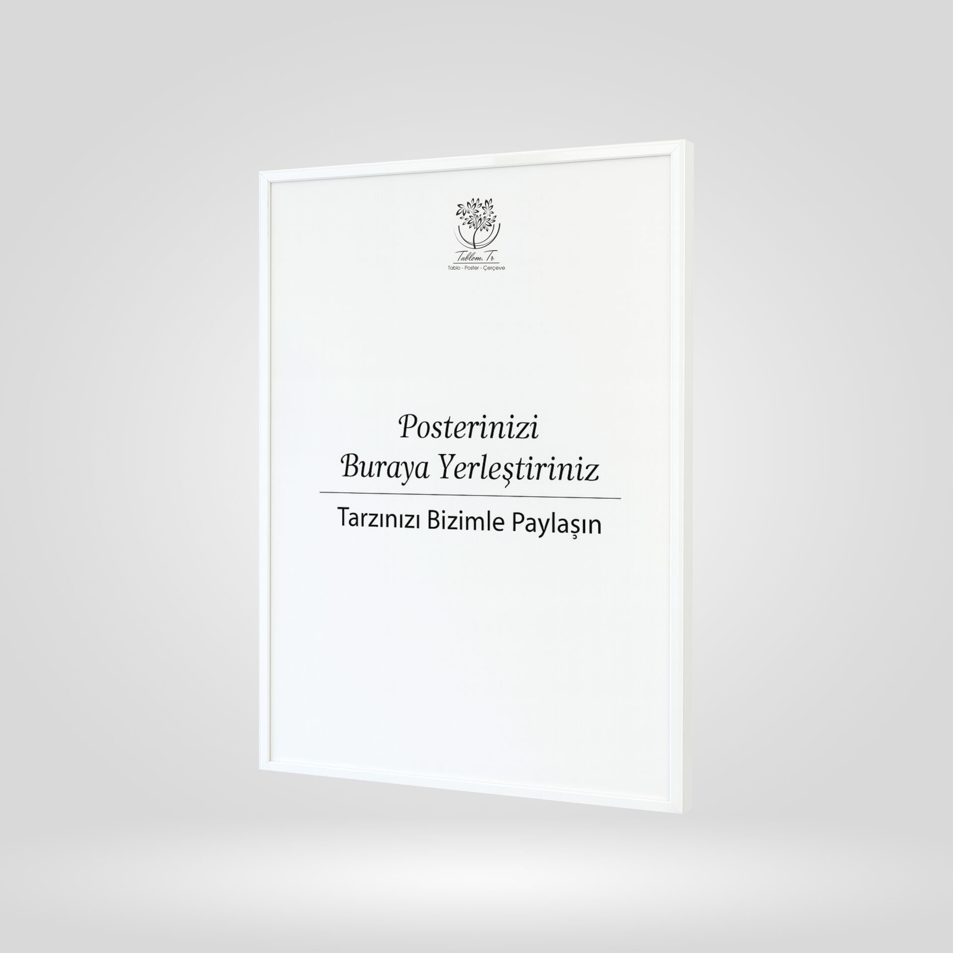 Beyaz Metal Çerçeveli Camlı Boş Çerçeve