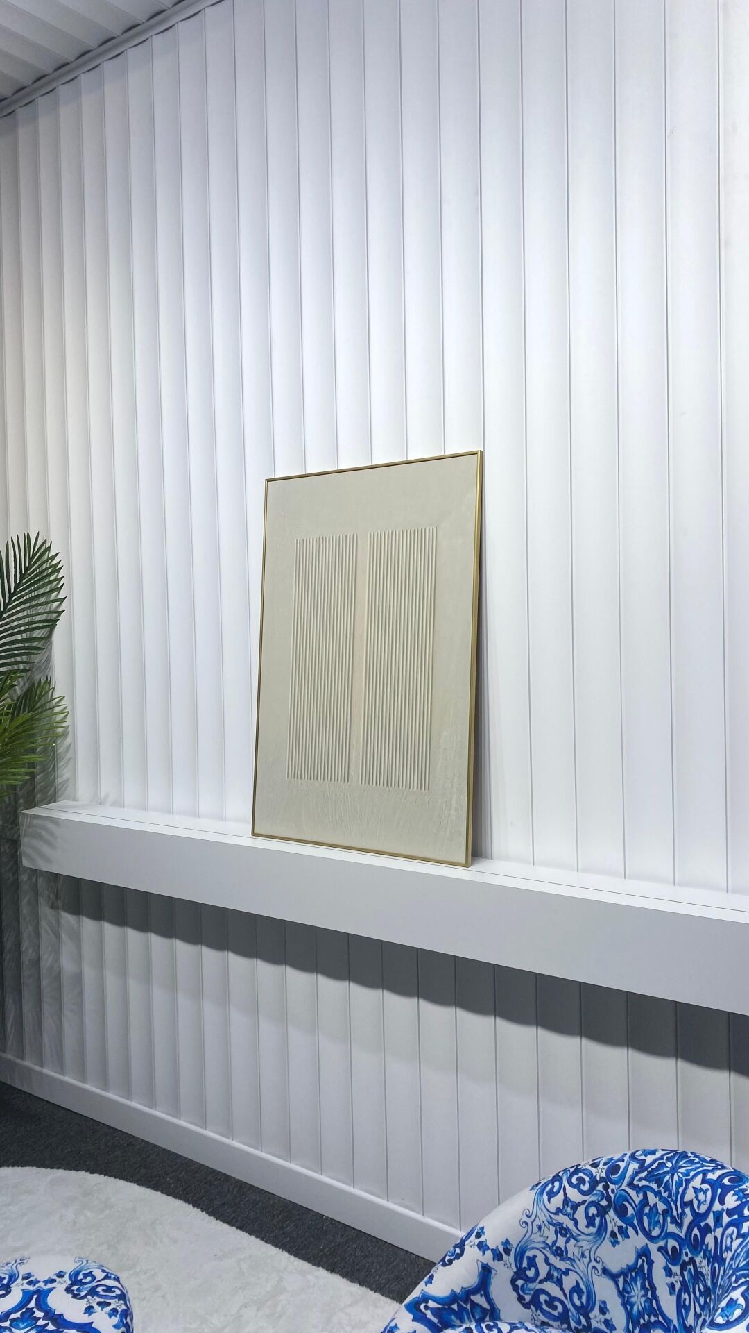 Dijital Baskılı Metal Çerçeveli Camlı Tekli Tablo -Correction Bej