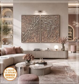 Silvara | El İşçiliği Dokulu Tablo 70x100 İkili