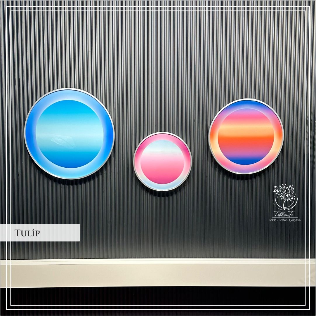 Tulip Yuvarlak Çerçeveli Camlı Tablo