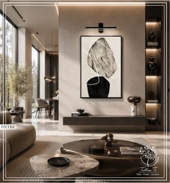 Dijital Baskılı Metal Çerçeveli Camlı Tekli Tablo - Pietra
