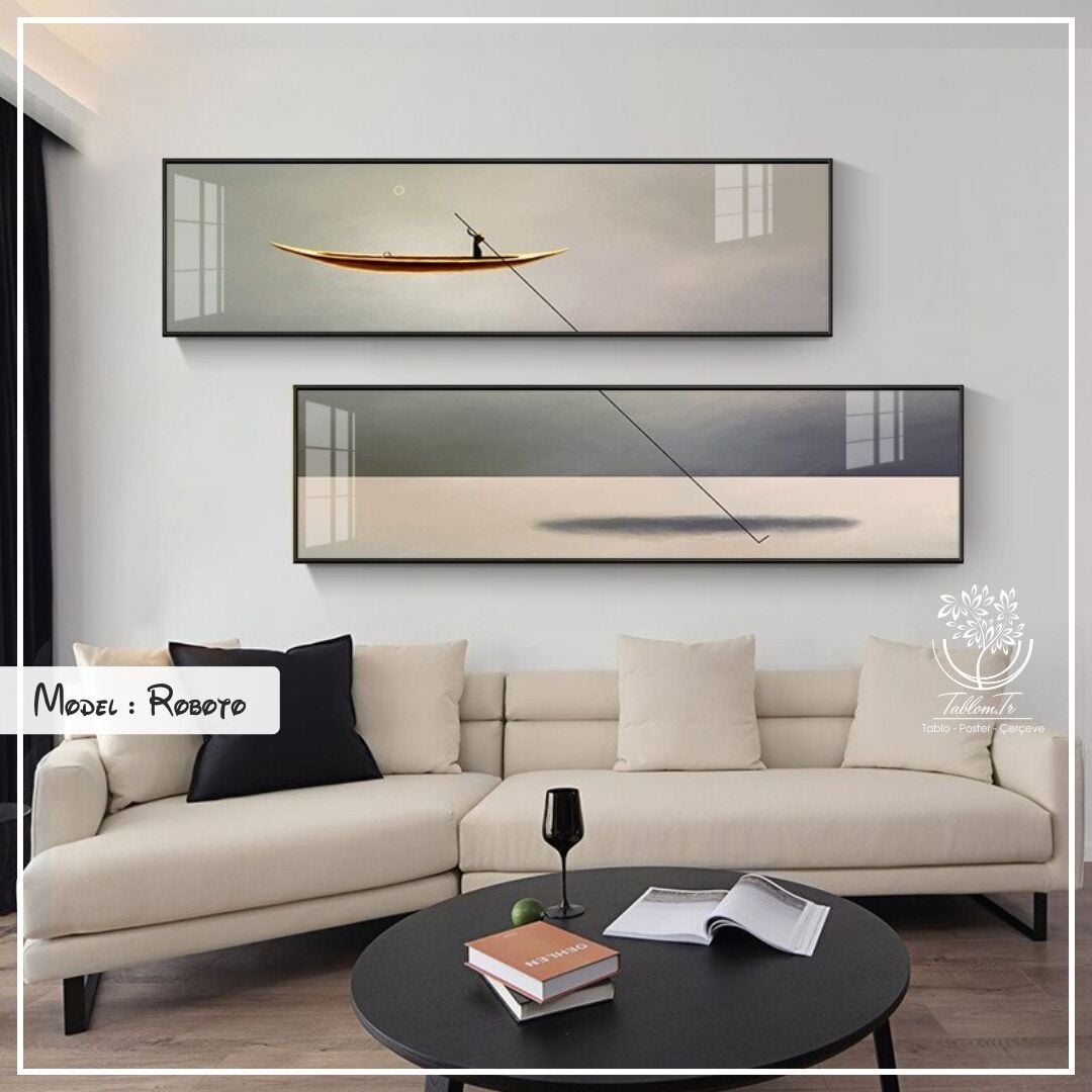Roboto İkili Tablo Siyah - 50x120