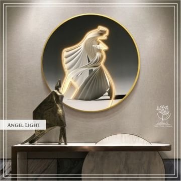 Angel Light Tekli Yuvarlak Çerçeveli Camlı Tablo
