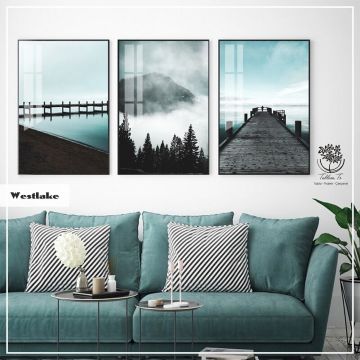 Westlake Üçlü Tablo Gümüş - 21x30 CM