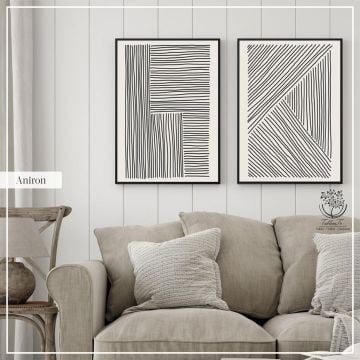 Aniron İkili Tablo Siyah - 50x70 CM
