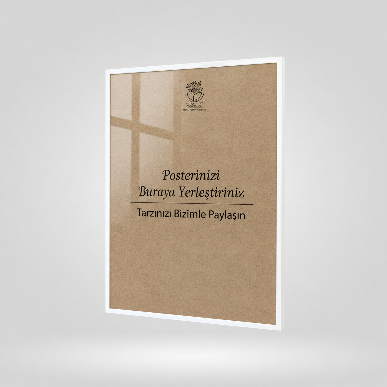 Beyaz Metal Çerçeveli Camlı Boş Çerçeve 40x50 CM - Tekli