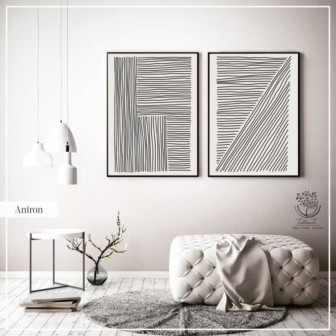 Aniron İkili Tablo Siyah - 70x100 CM