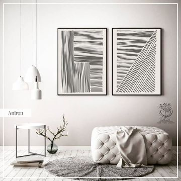 Aniron İkili Tablo Siyah - 70x100 CM