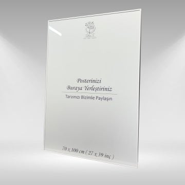 Beyaz Metal Çerçeveli Camlı Boş Çerçeve 70x100 CM - Tekli