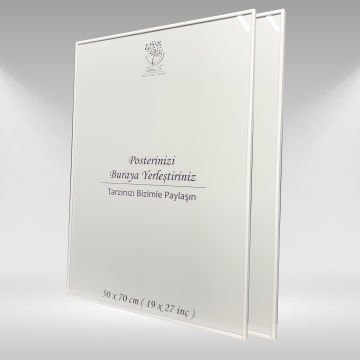 Beyaz Metal Çerçeveli Camlı Boş Çerçeve 50x70 CM - İkili