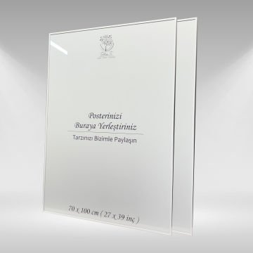 Beyaz Metal Çerçeveli Camlı Boş Çerçeve 70x100 CM - İkili